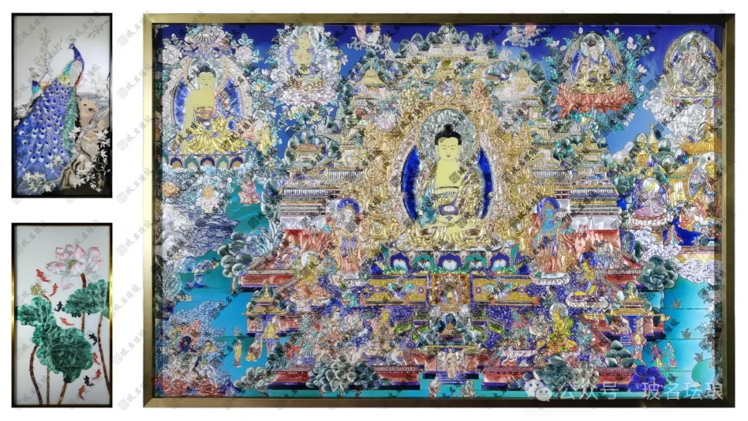玻名珐琅》作品集1 - 【玻名珐琅】 珐琅彩玻璃珐琅彩装饰画珐琅彩屏风